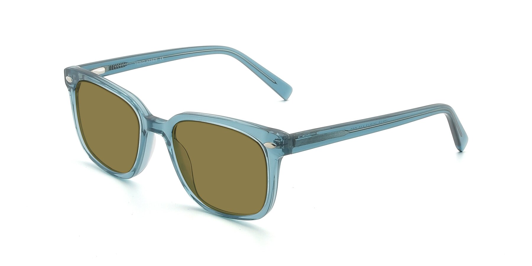 Angle of 17349 in Transparent Cyan with Brown Polarized Lenses