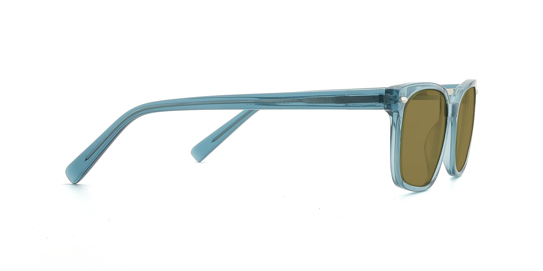 Side of 17349 in Transparent Cyan with Brown Polarized Lenses