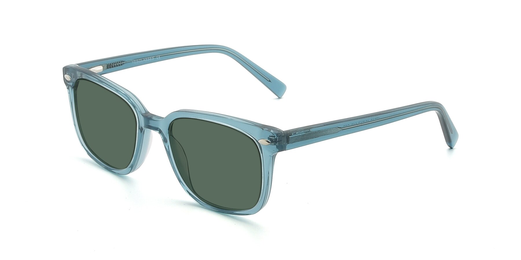 Angle of 17349 in Transparent Cyan with Green Polarized Lenses