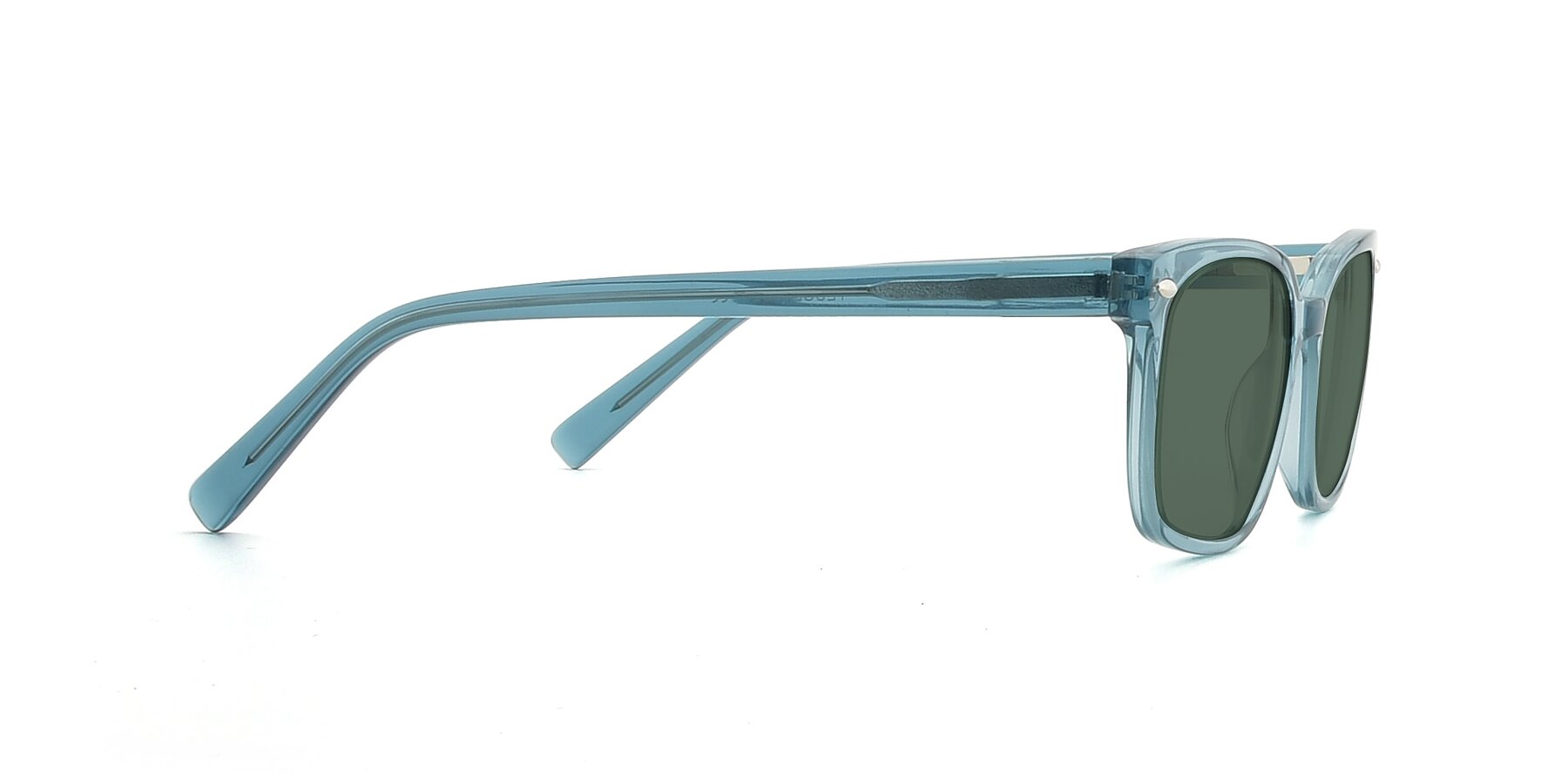 Side of 17349 in Transparent Cyan with Green Polarized Lenses