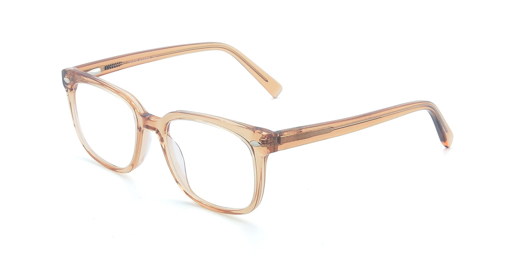Angle of 17349 in Transparent Caramel with Clear Blue Light Blocking Lenses