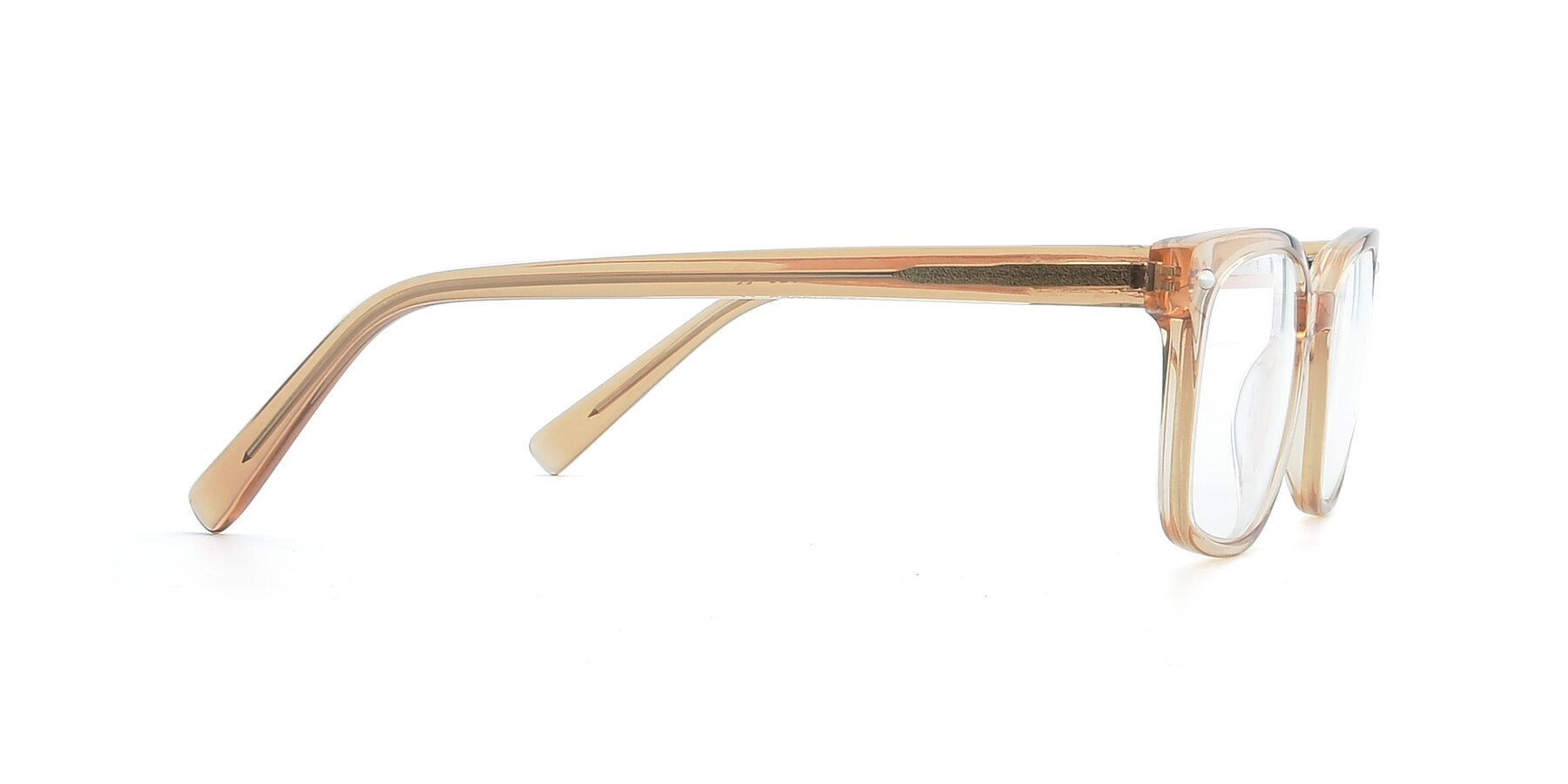 Side of 17349 in Transparent Caramel with Clear Reading Eyeglass Lenses