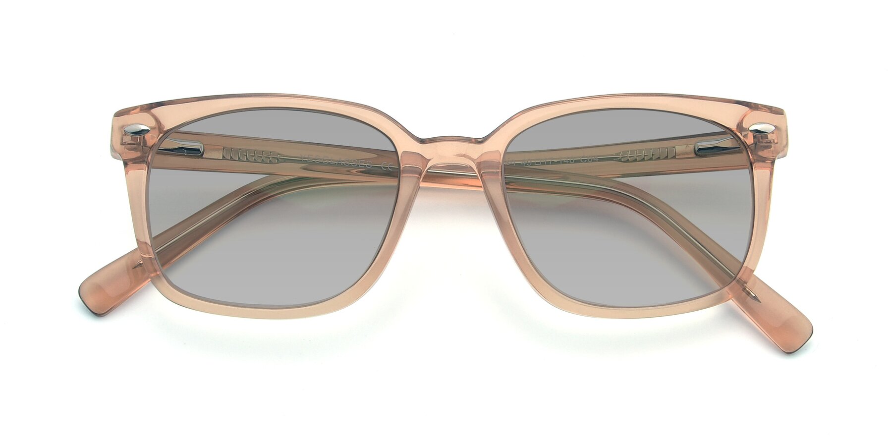 Folded Front of 17349 in Transparent Caramel with Light Gray Tinted Lenses