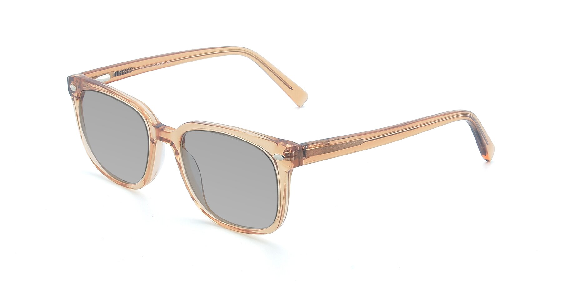 Angle of 17349 in Transparent Caramel with Light Gray Tinted Lenses