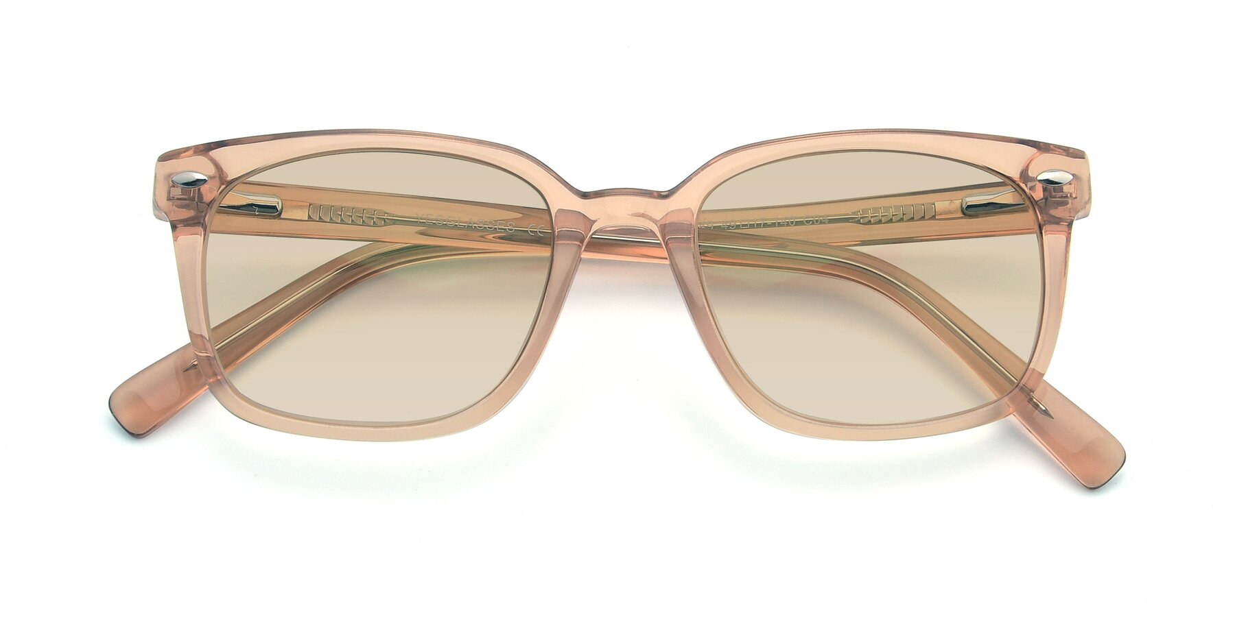 Folded Front of 17349 in Transparent Caramel with Light Brown Tinted Lenses