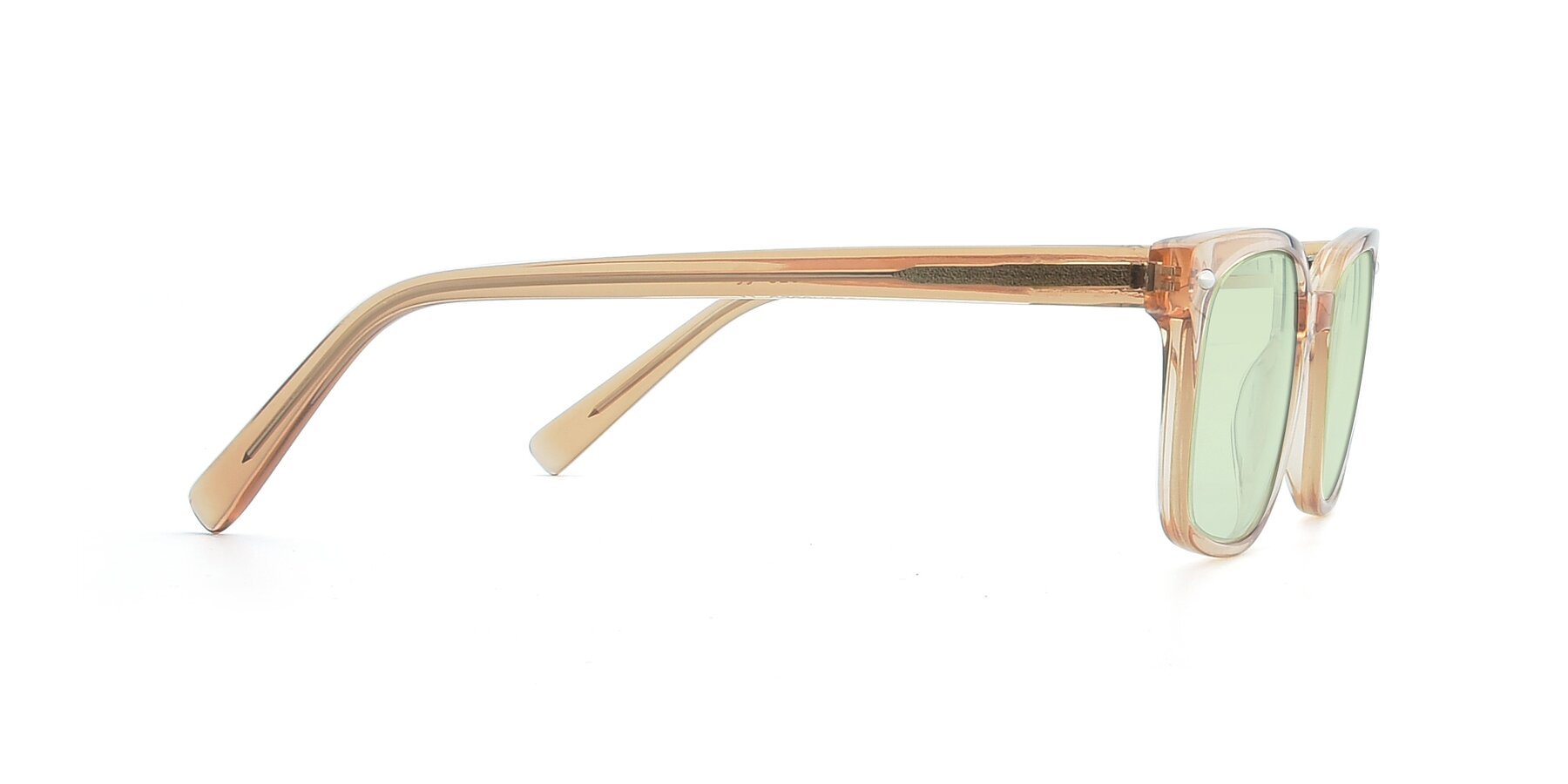 Side of 17349 in Transparent Caramel with Light Green Tinted Lenses