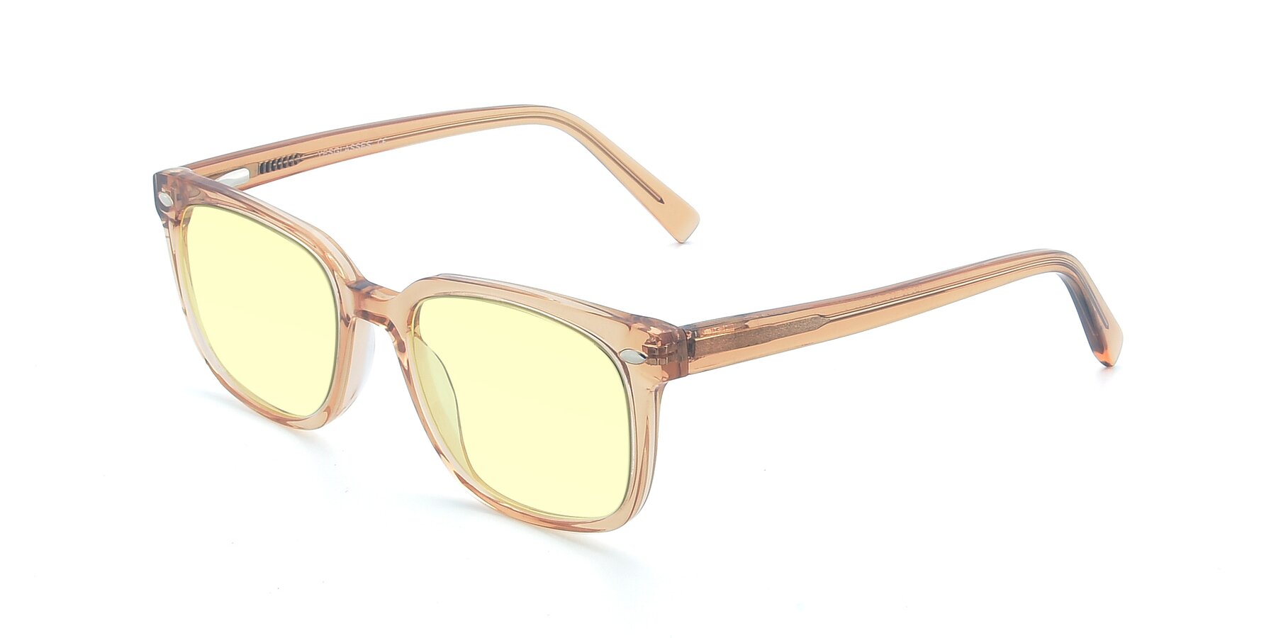 Angle of 17349 in Transparent Caramel with Light Yellow Tinted Lenses
