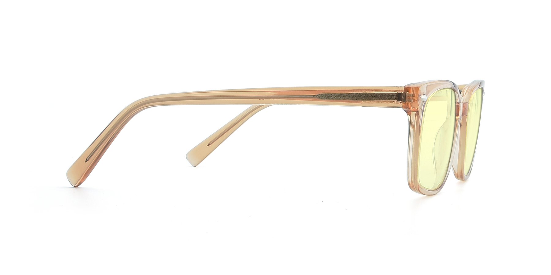 Side of 17349 in Transparent Caramel with Light Yellow Tinted Lenses