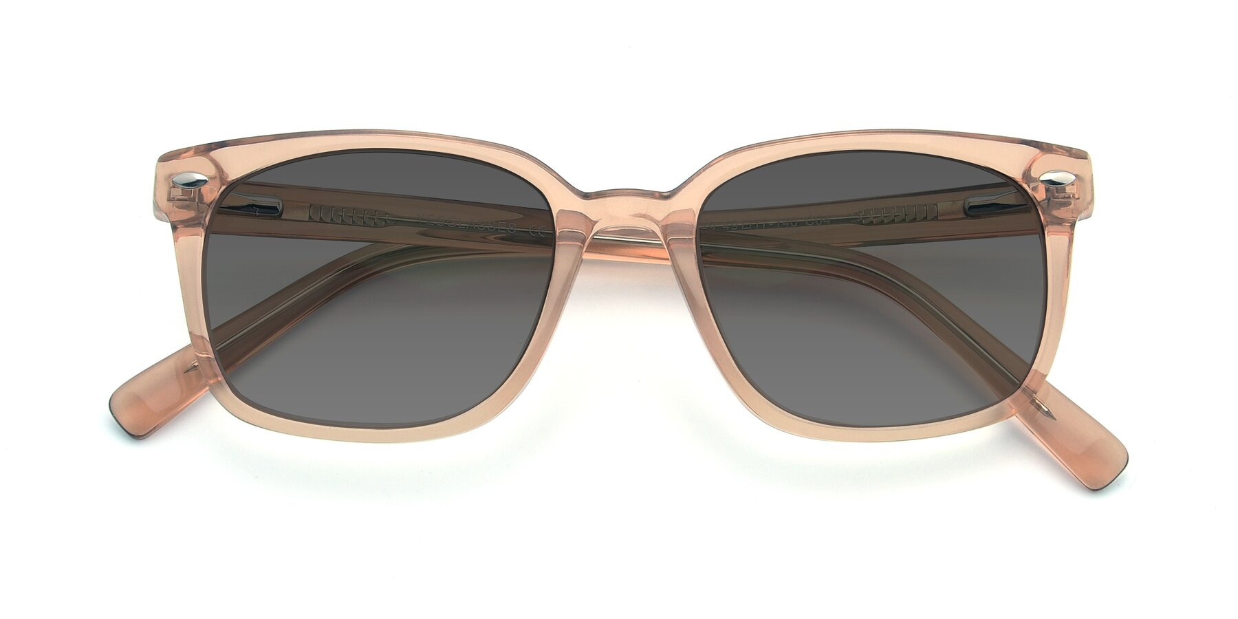 Folded Front of 17349 in Transparent Caramel with Medium Gray Tinted Lenses