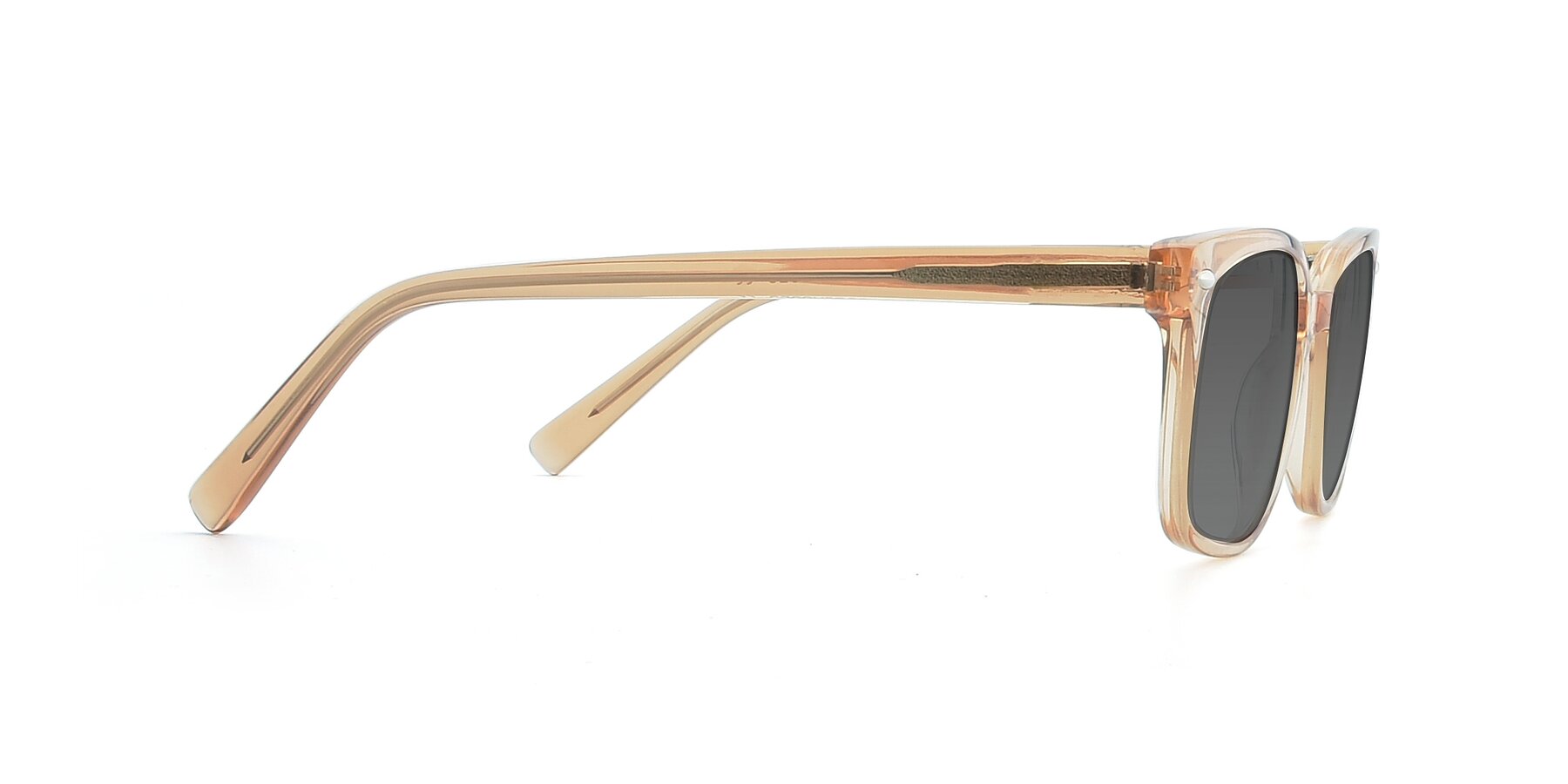 Side of 17349 in Transparent Caramel with Medium Gray Tinted Lenses