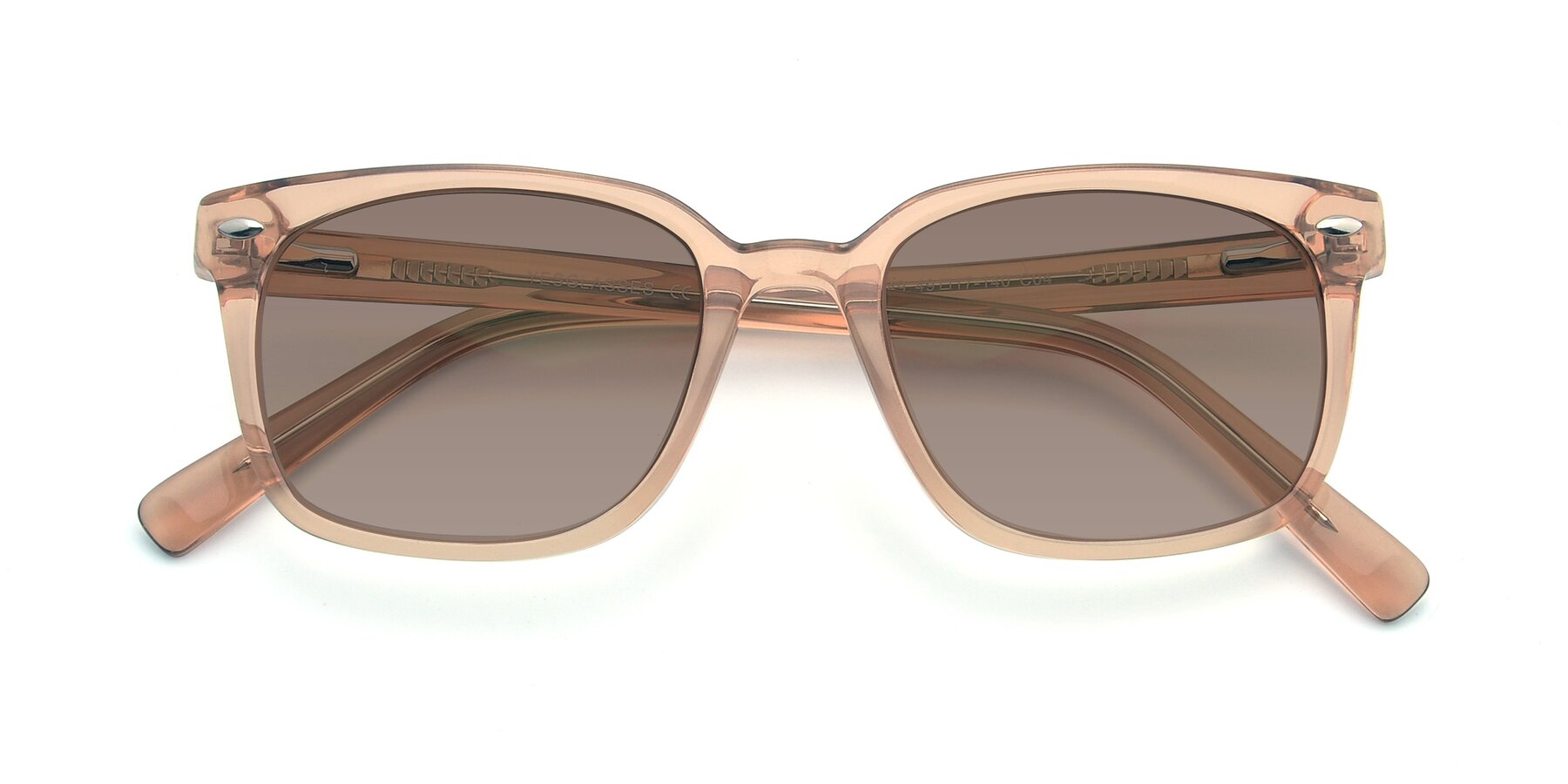 Folded Front of 17349 in Transparent Caramel with Medium Brown Tinted Lenses