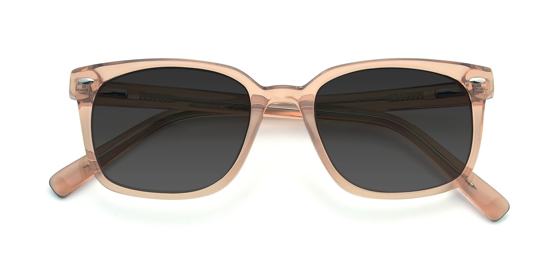 Folded Front of 17349 in Transparent Caramel with Gray Tinted Lenses