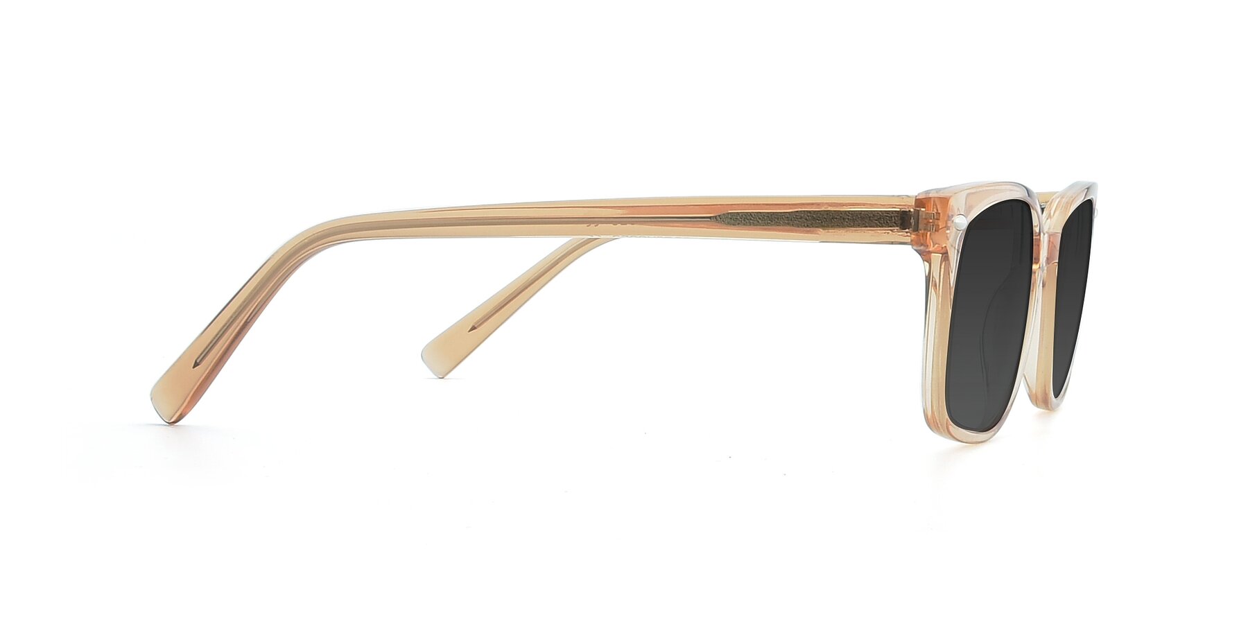 Side of 17349 in Transparent Caramel with Gray Tinted Lenses