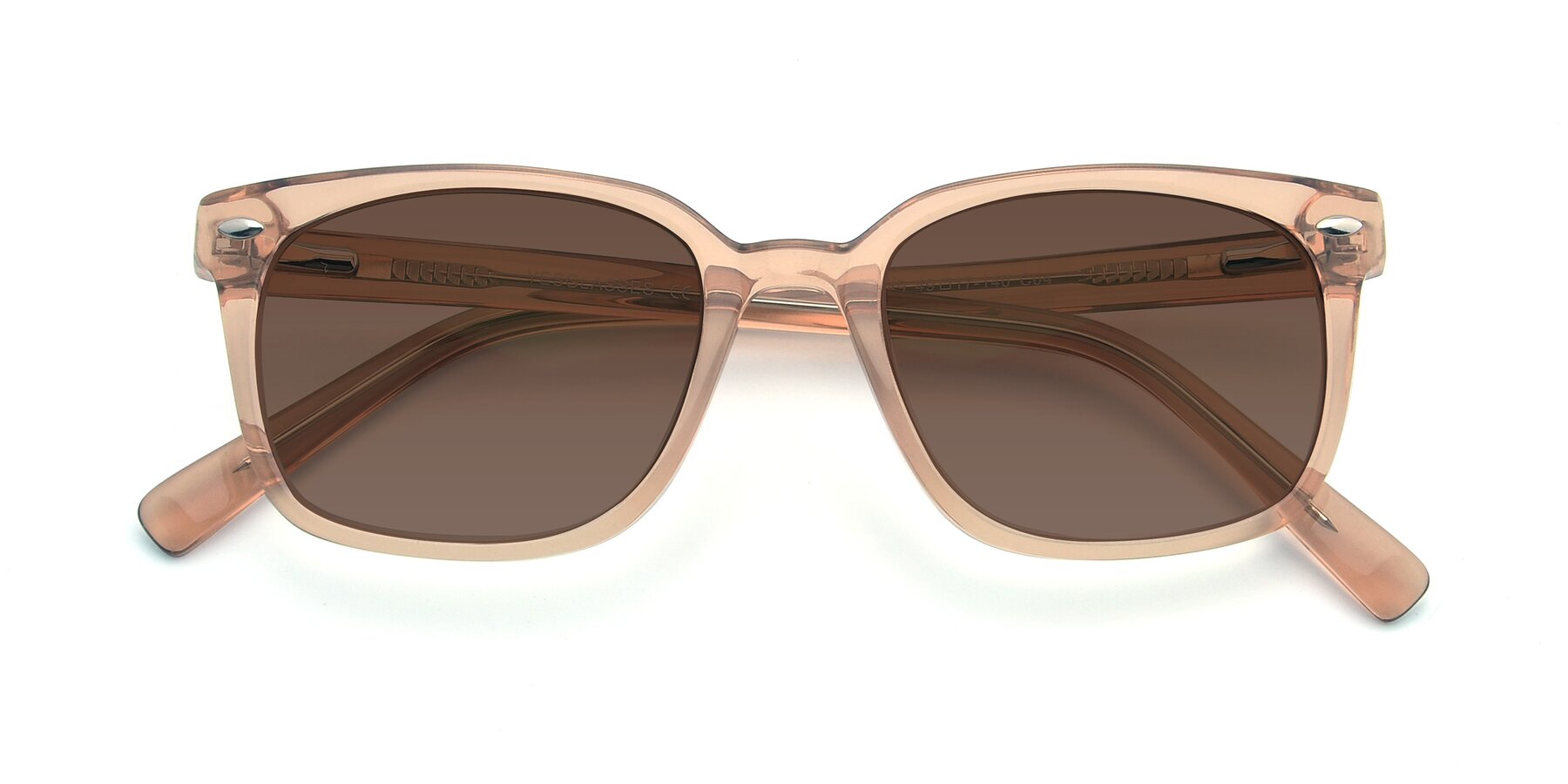 Folded Front of 17349 in Transparent Caramel with Brown Tinted Lenses