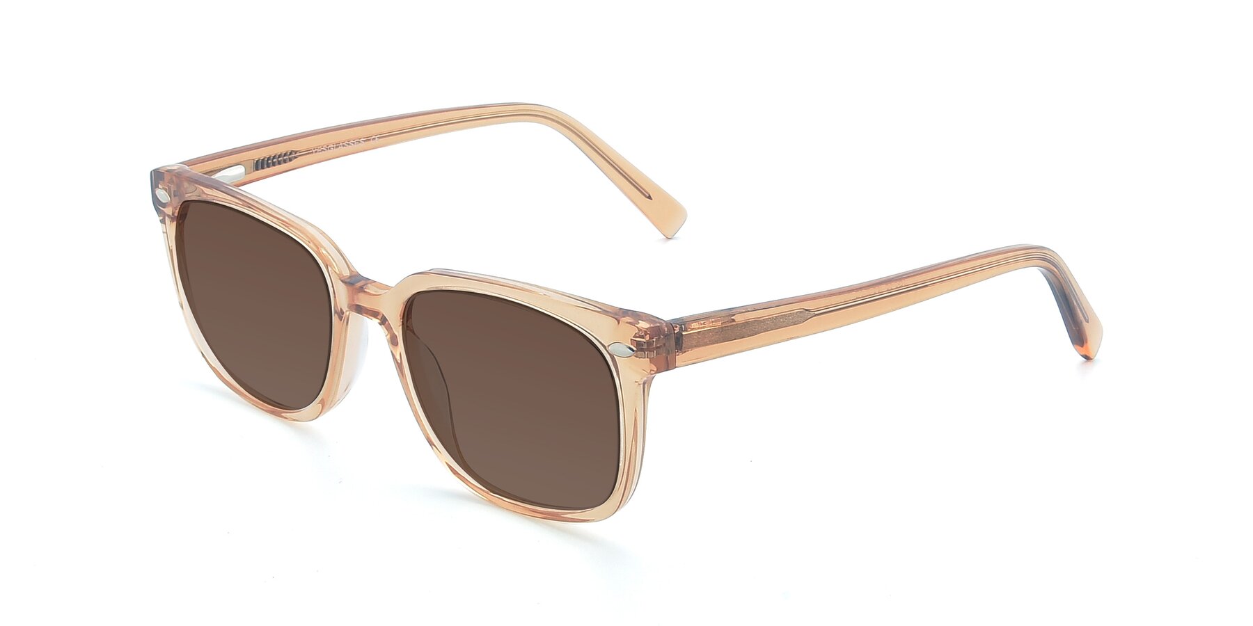 Angle of 17349 in Transparent Caramel with Brown Tinted Lenses