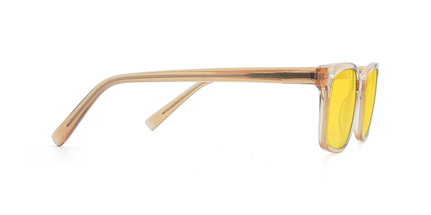Side of 17349 in Transparent Caramel with Yellow Tinted Lenses