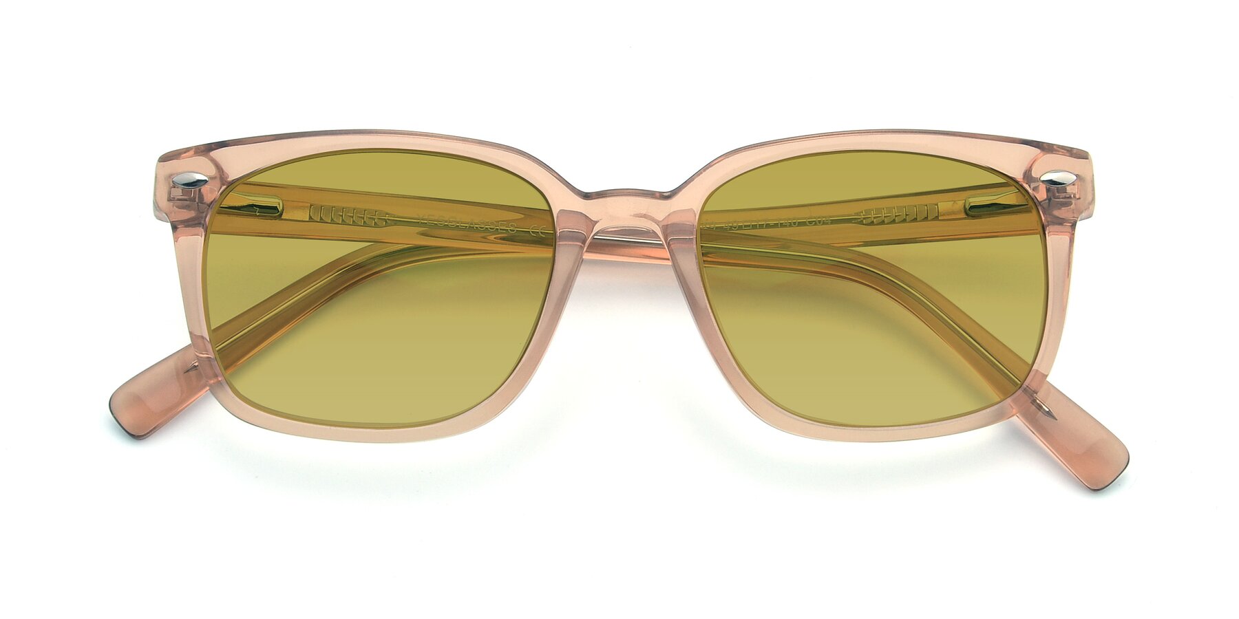 Folded Front of 17349 in Transparent Caramel with Champagne Tinted Lenses