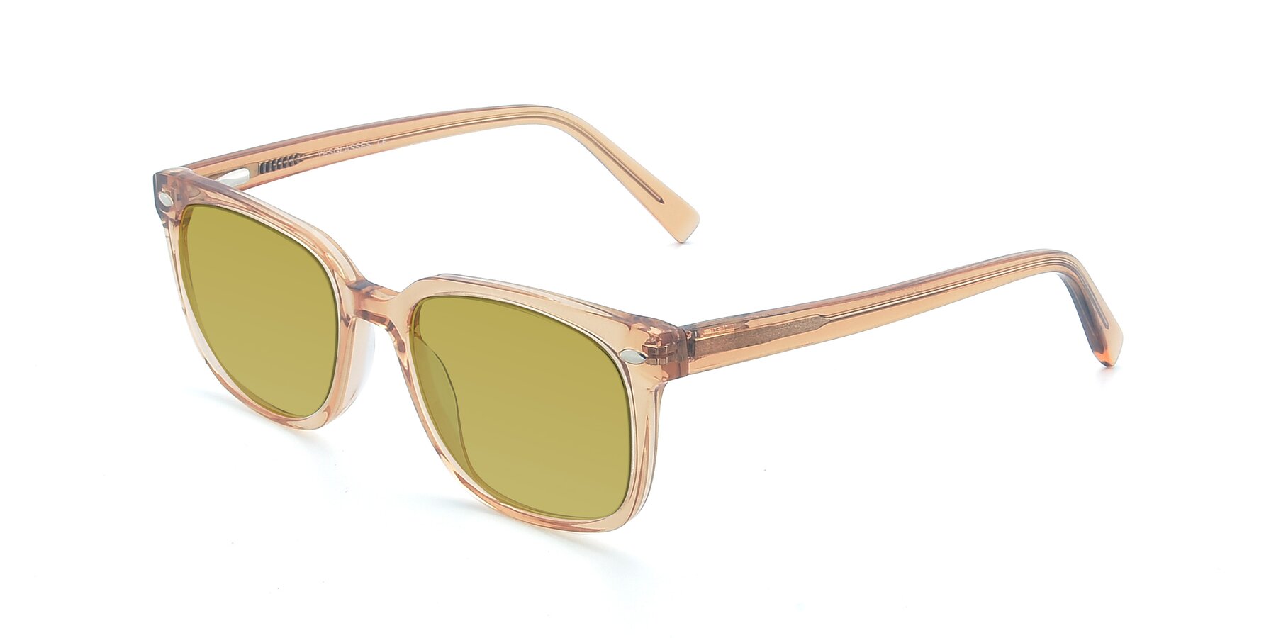Angle of 17349 in Transparent Caramel with Champagne Tinted Lenses