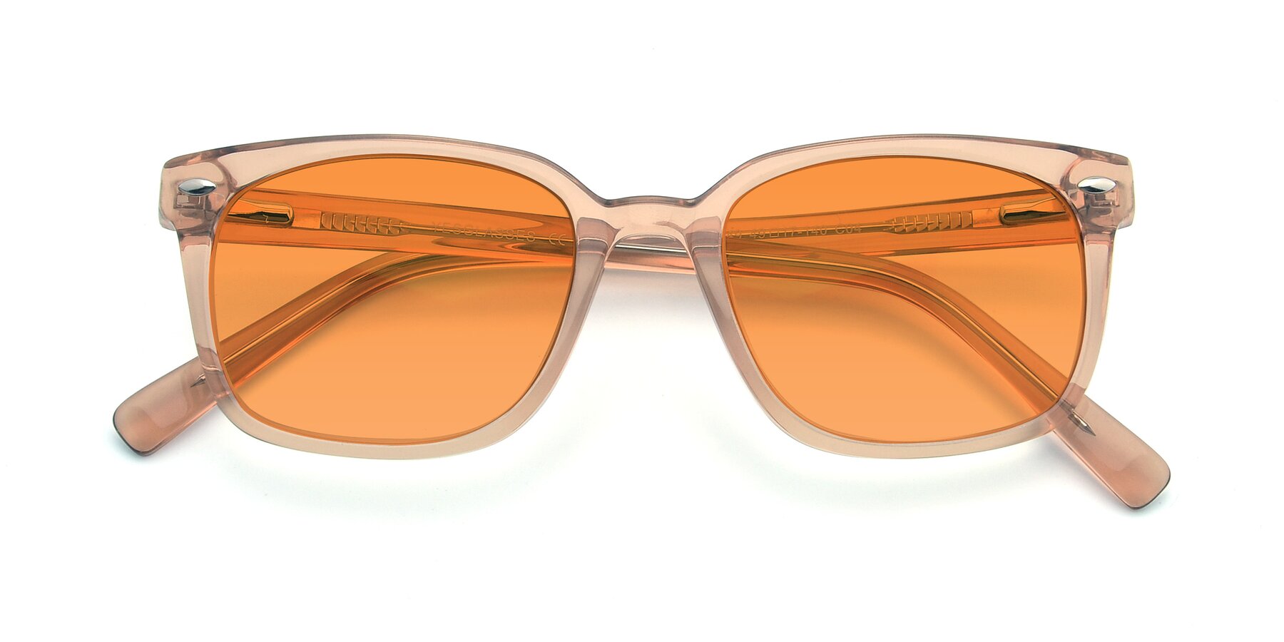 Folded Front of 17349 in Transparent Caramel with Orange Tinted Lenses