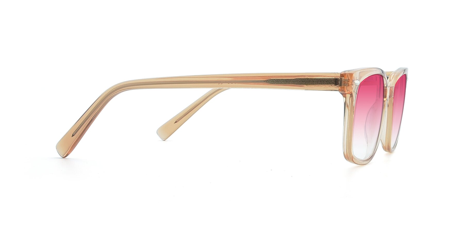 Side of 17349 in Transparent Caramel with Pink Gradient Lenses