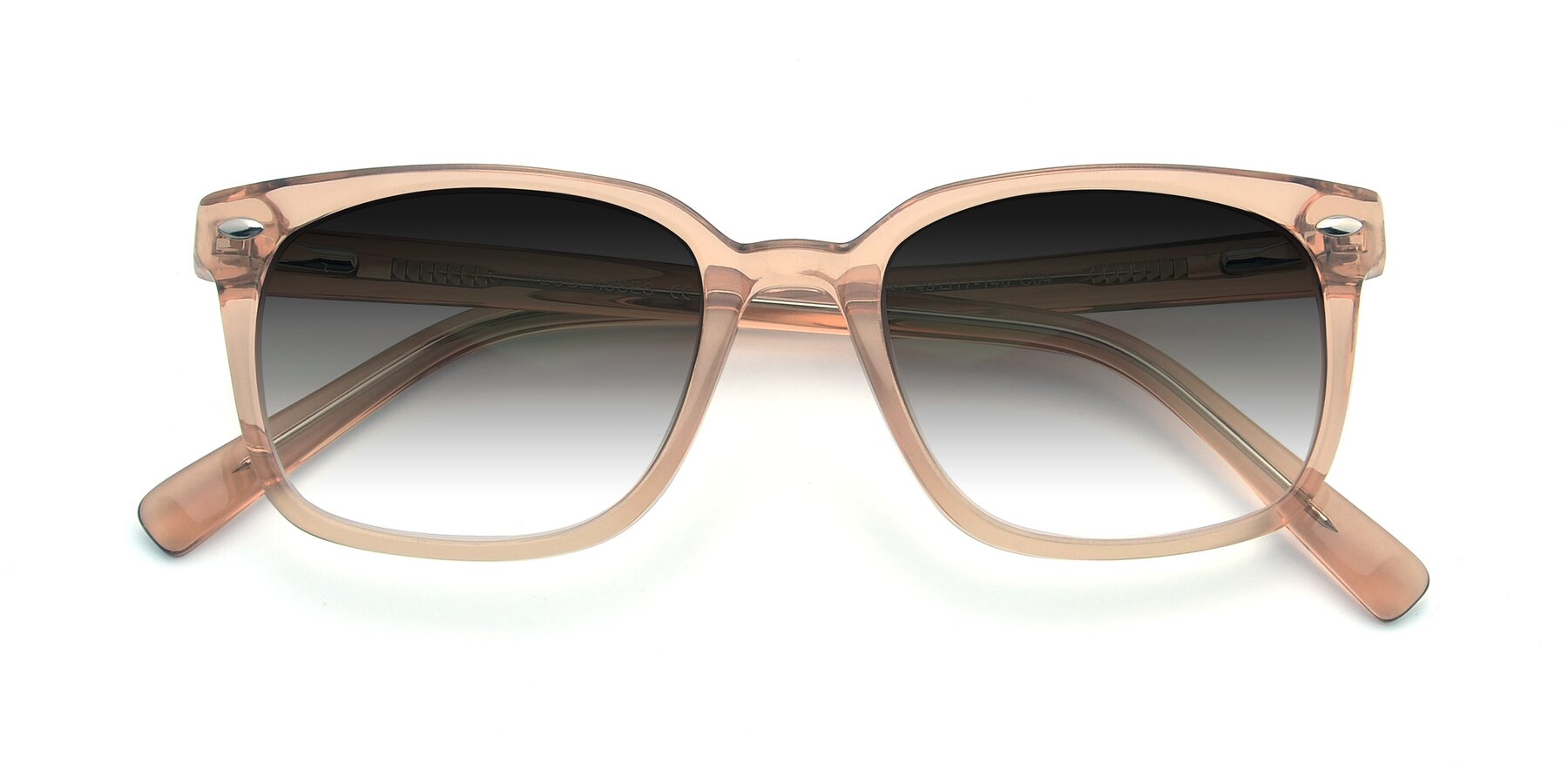 Folded Front of 17349 in Transparent Caramel with Gray Gradient Lenses