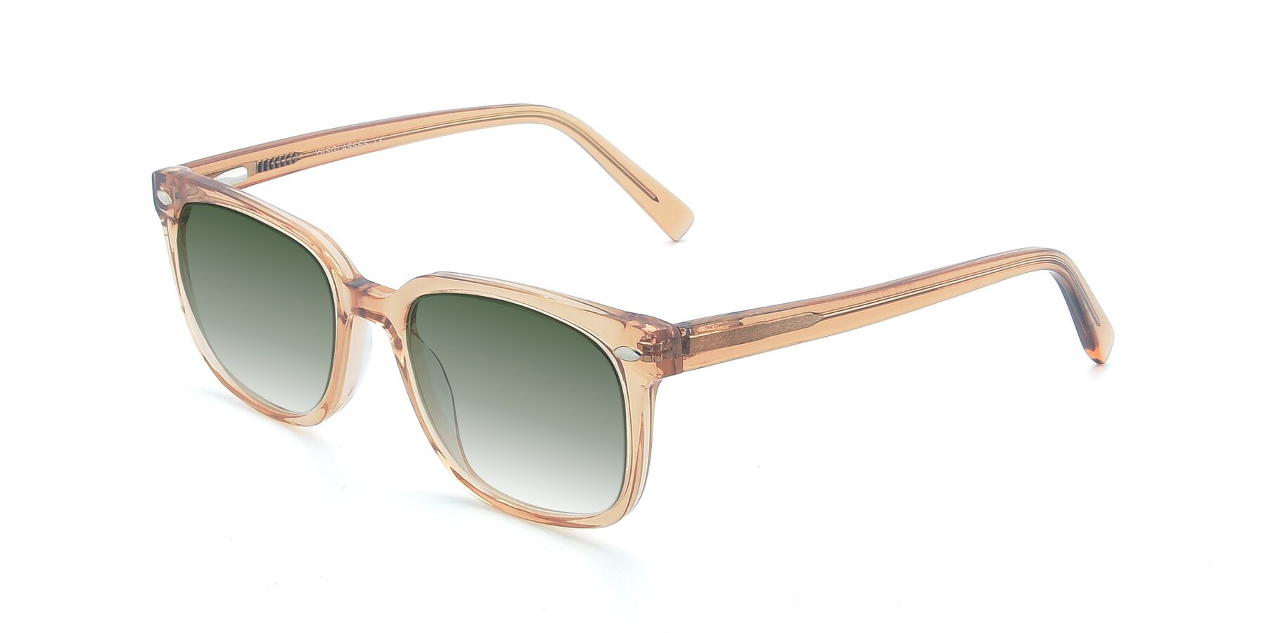 Angle of 17349 in Transparent Caramel with Green Gradient Lenses