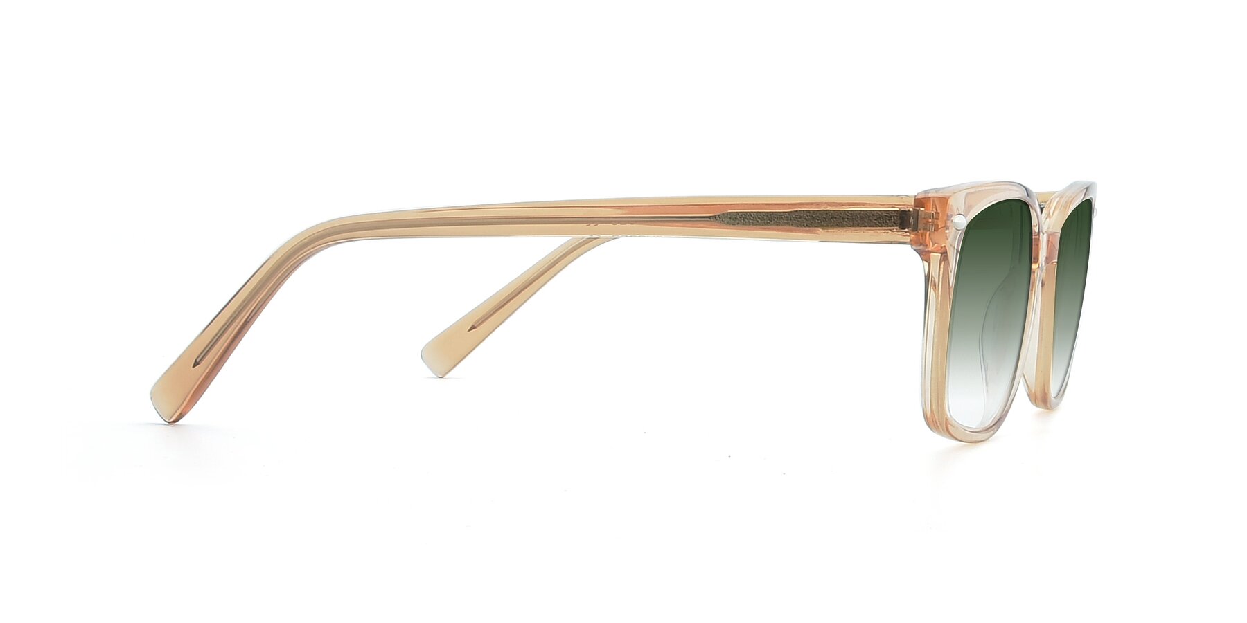 Side of 17349 in Transparent Caramel with Green Gradient Lenses