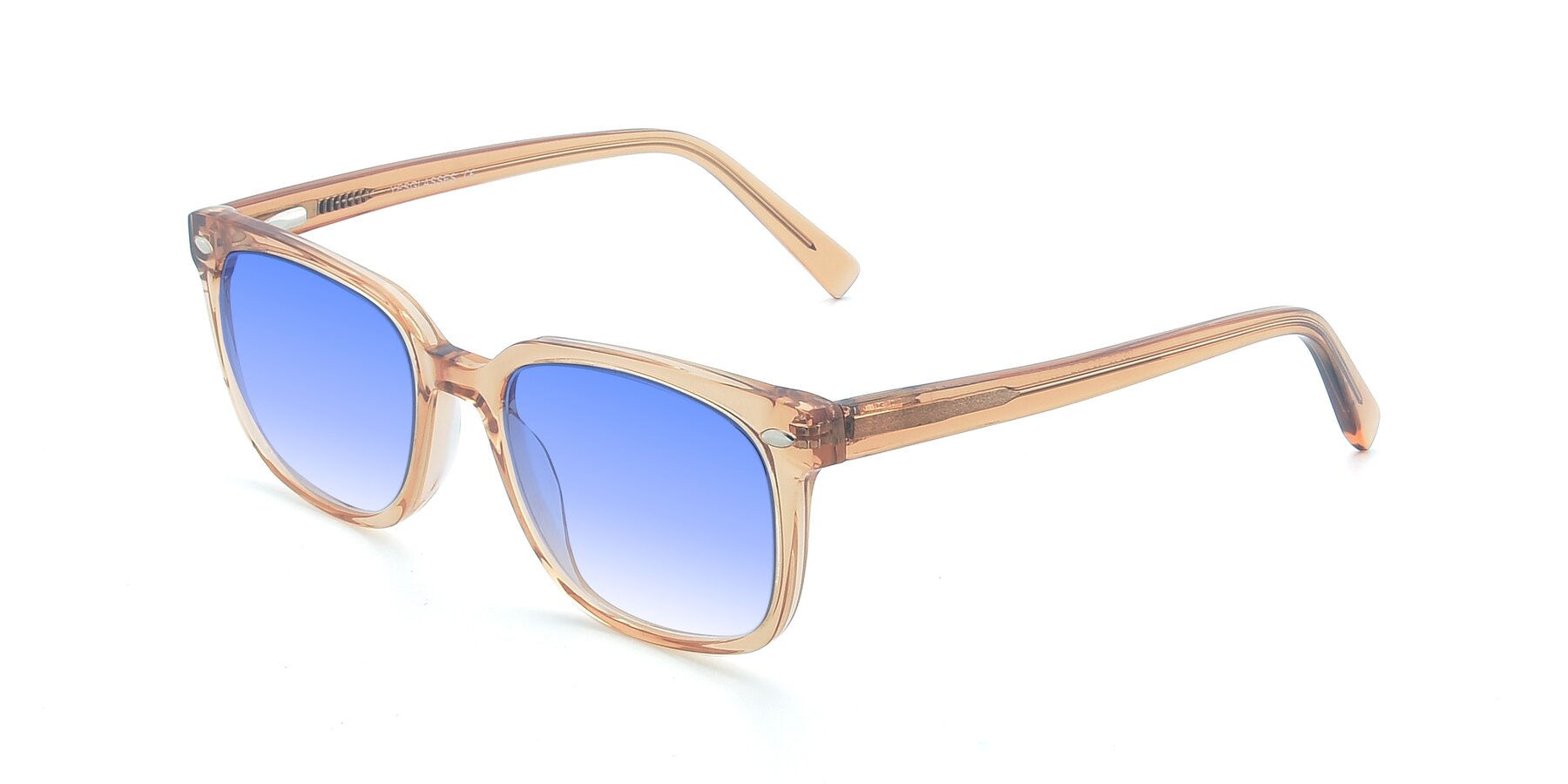 Angle of 17349 in Transparent Caramel with Blue Gradient Lenses