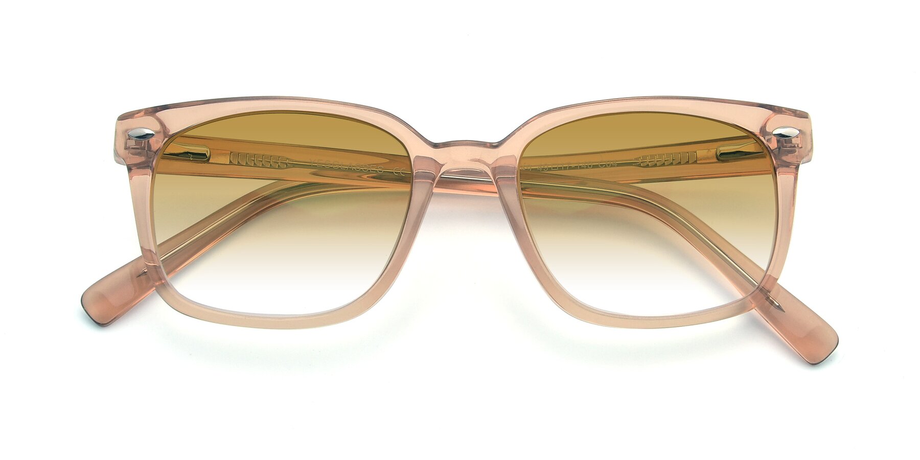 Folded Front of 17349 in Transparent Caramel with Champagne Gradient Lenses