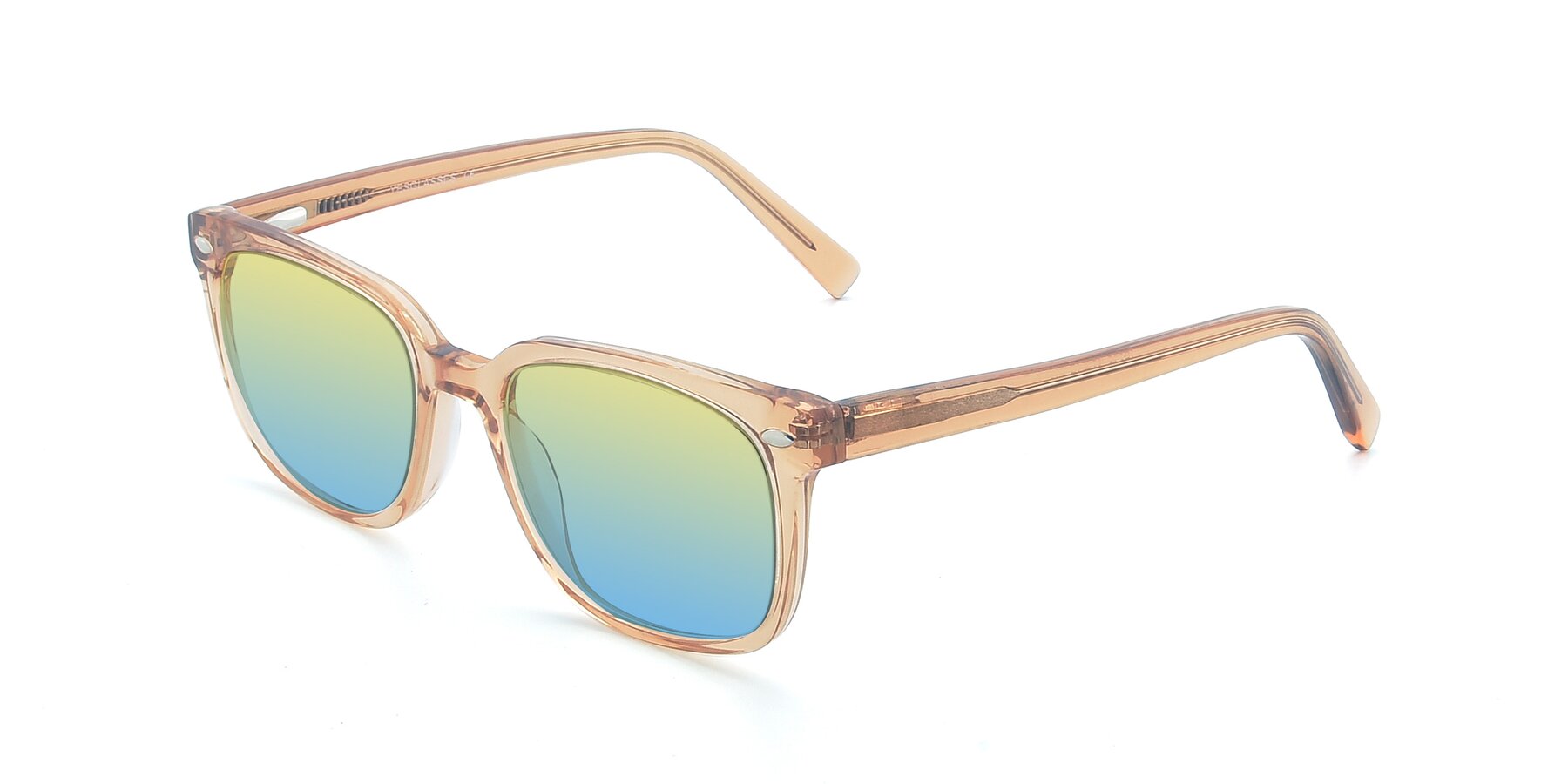 Angle of 17349 in Transparent Caramel with Yellow / Blue Gradient Lenses