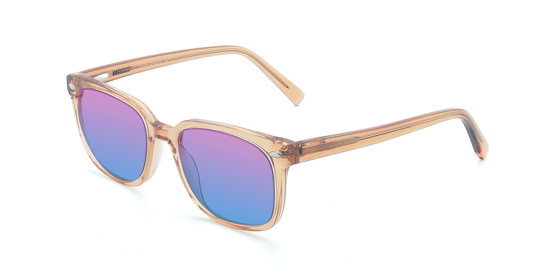 Angle of 17349 in Transparent Caramel with Pink / Blue Gradient Lenses