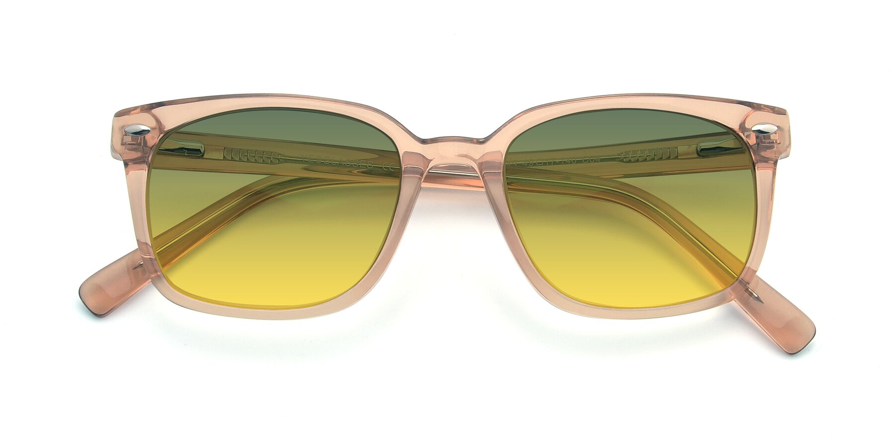 Folded Front of 17349 in Transparent Caramel with Green / Yellow Gradient Lenses