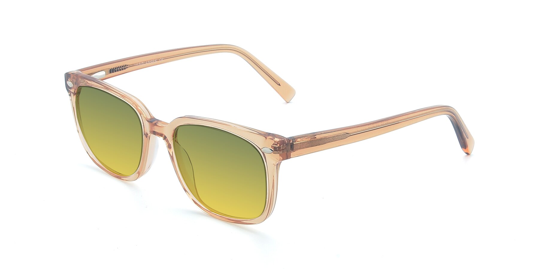 Angle of 17349 in Transparent Caramel with Green / Yellow Gradient Lenses