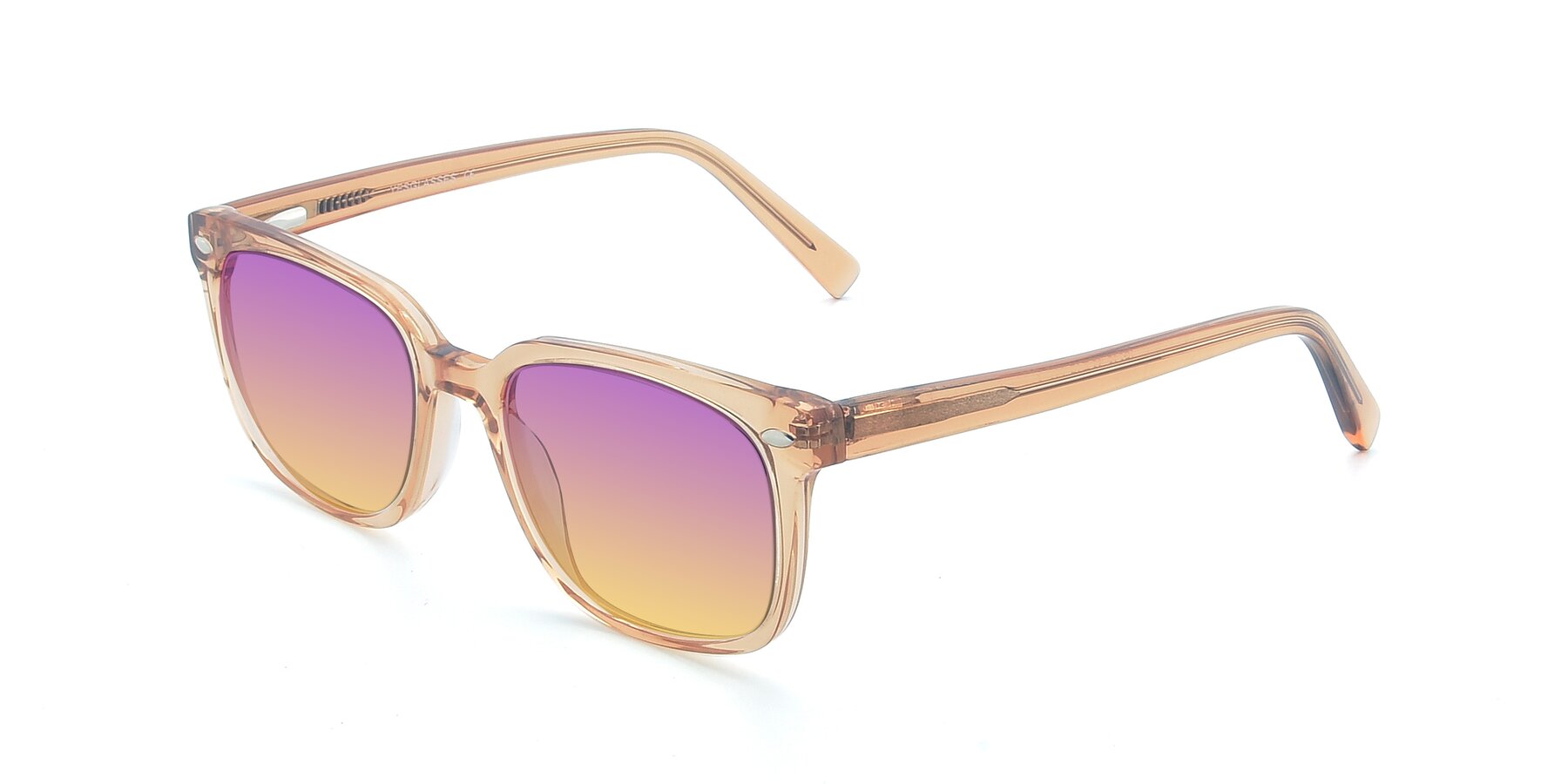 Angle of 17349 in Transparent Caramel with Purple / Yellow Gradient Lenses