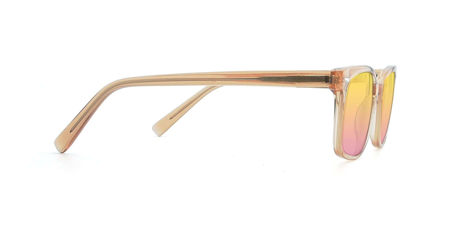 Side of 17349 in Transparent Caramel with Yellow / Pink Gradient Lenses