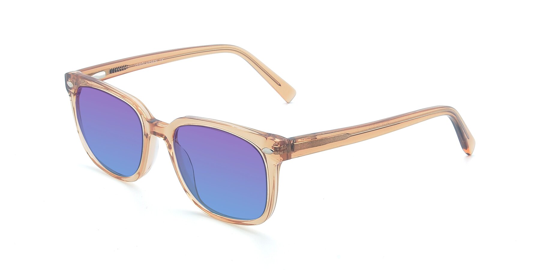 Angle of 17349 in Transparent Caramel with Purple / Blue Gradient Lenses