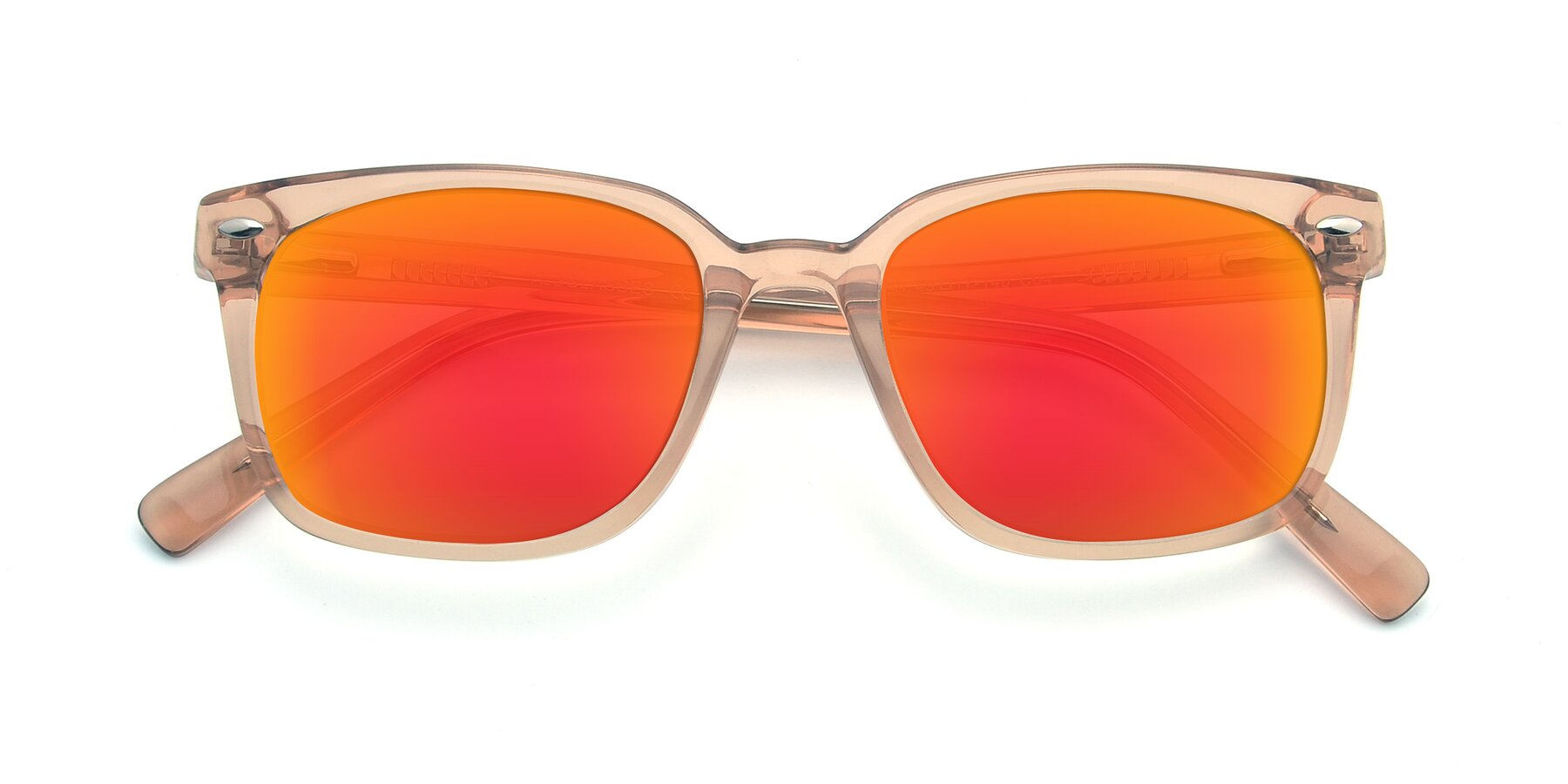 Folded Front of 17349 in Transparent Caramel with Red Gold Mirrored Lenses
