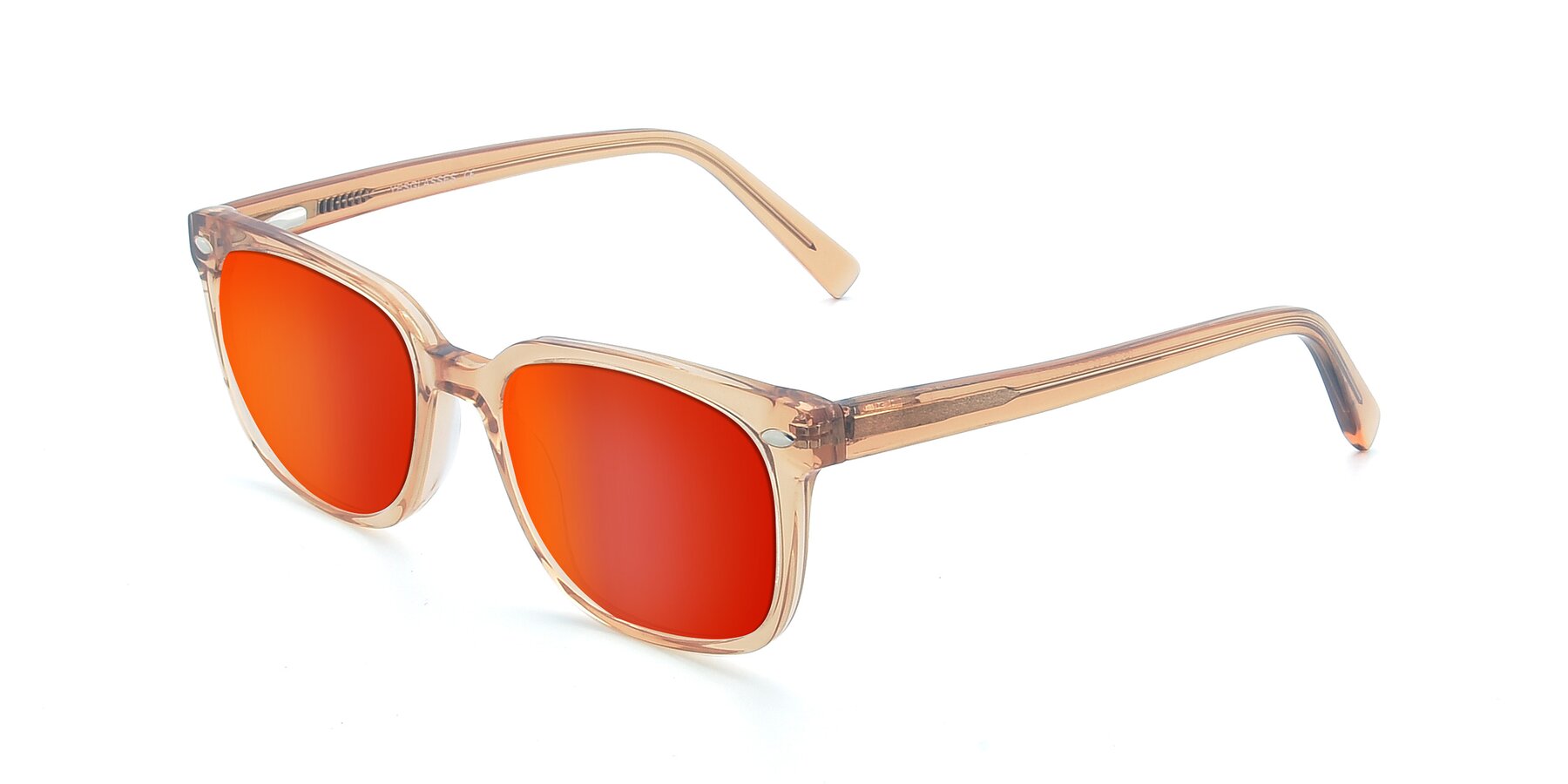 Angle of 17349 in Transparent Caramel with Red Gold Mirrored Lenses