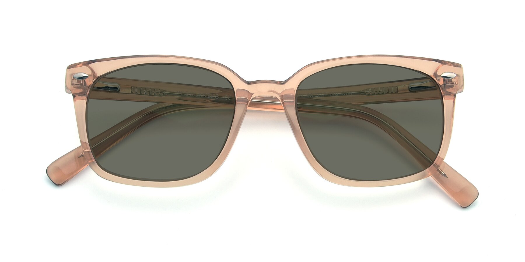 Folded Front of 17349 in Transparent Caramel with Gray Polarized Lenses