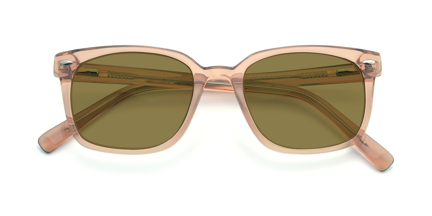 Folded Front of 17349 in Transparent Caramel with Brown Polarized Lenses