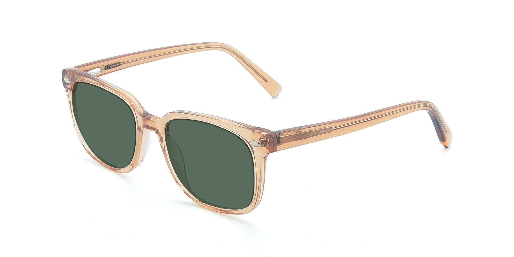 Angle of 17349 in Transparent Caramel with Green Polarized Lenses