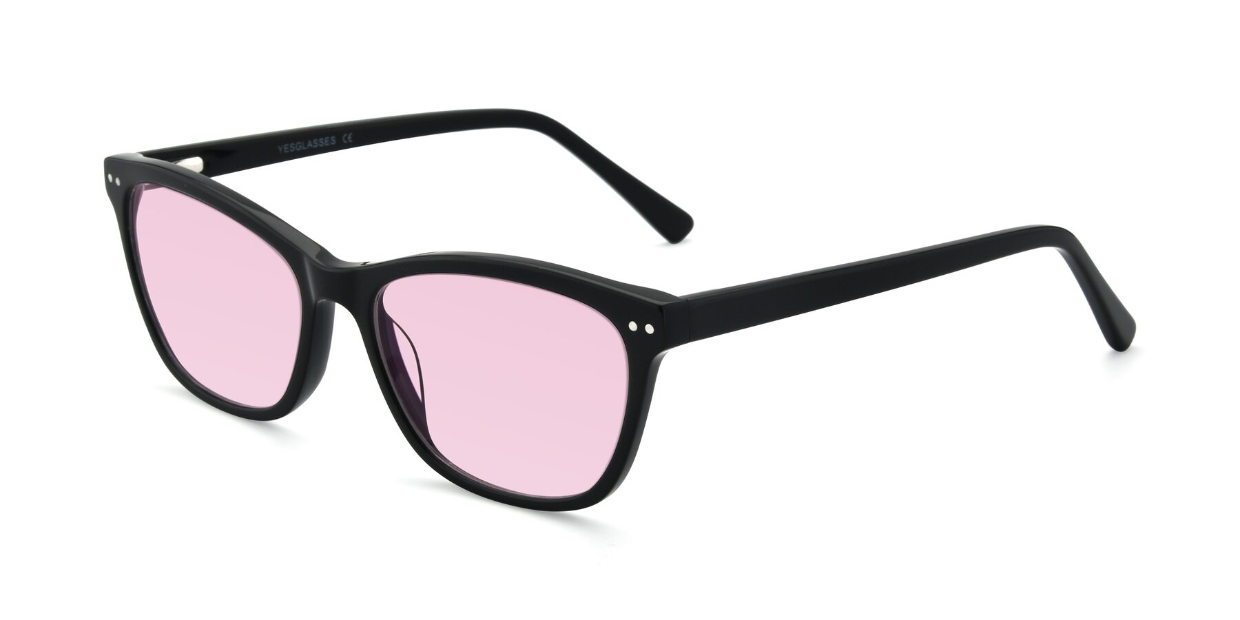 Angle of 17350 in Black with Light Pink Tinted Lenses