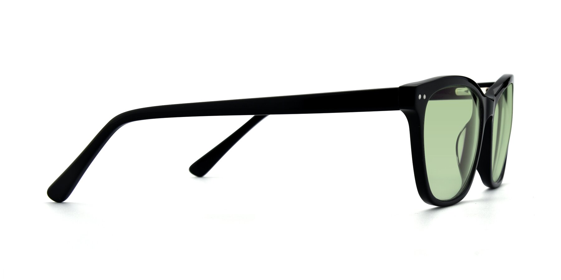 Side of 17350 in Black with Medium Green Tinted Lenses