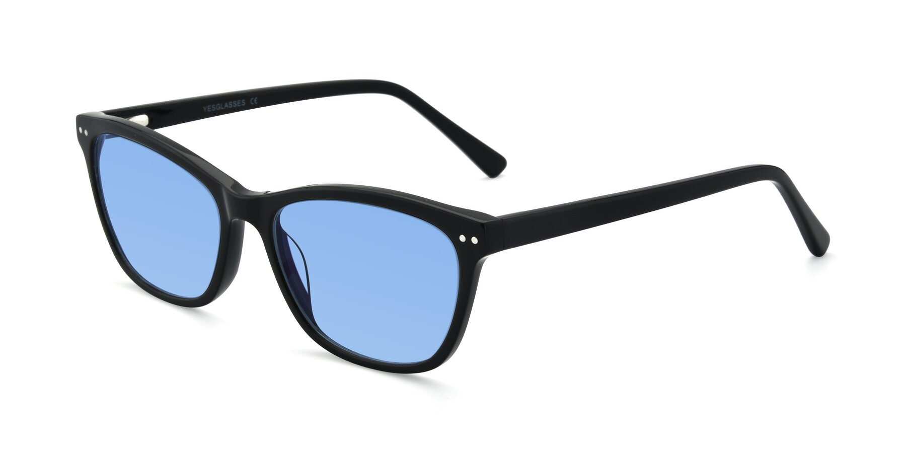 Angle of 17350 in Black with Medium Blue Tinted Lenses