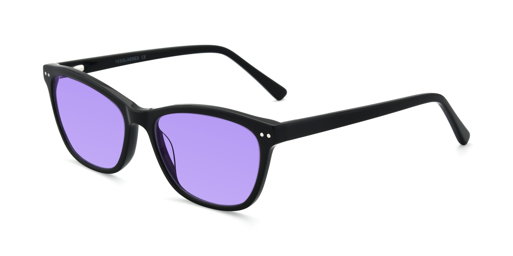 Angle of 17350 in Black with Medium Purple Tinted Lenses