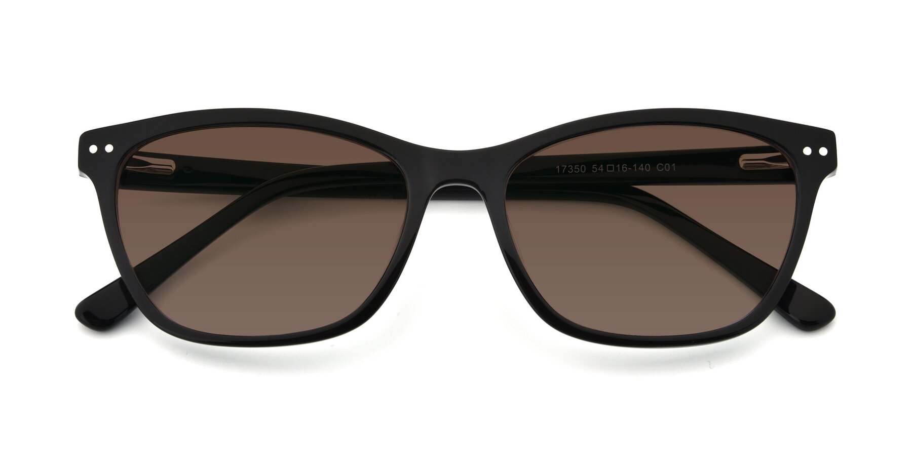 Folded Front of 17350 in Black with Brown Tinted Lenses