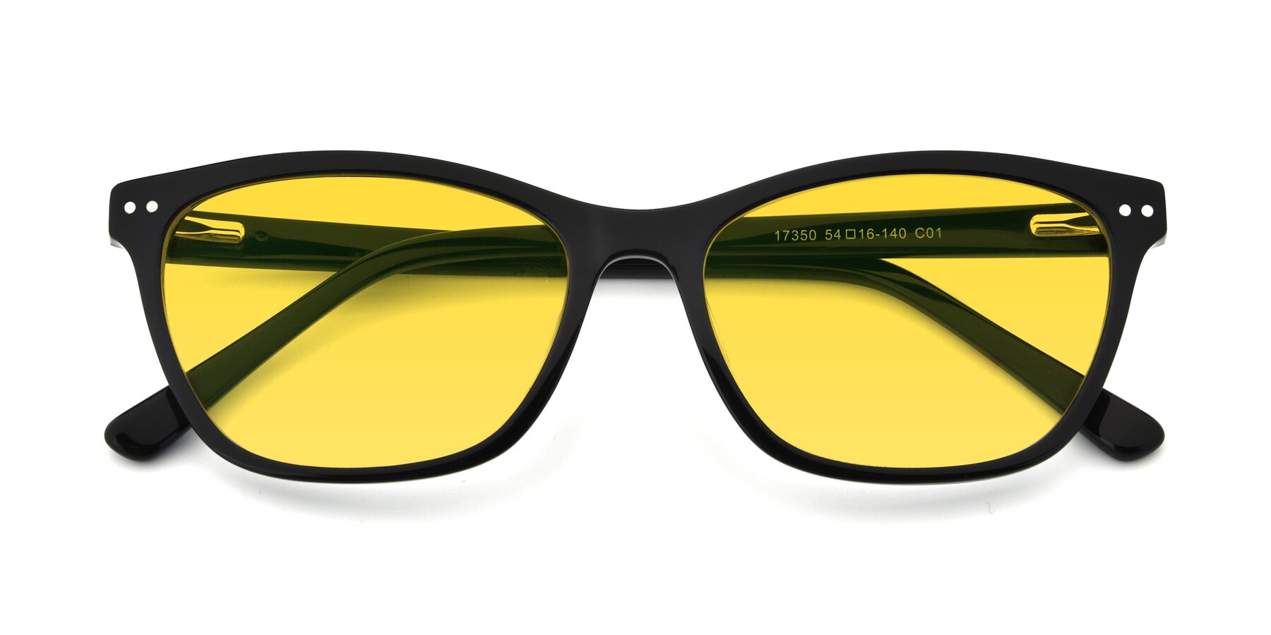 Folded Front of 17350 in Black with Yellow Tinted Lenses