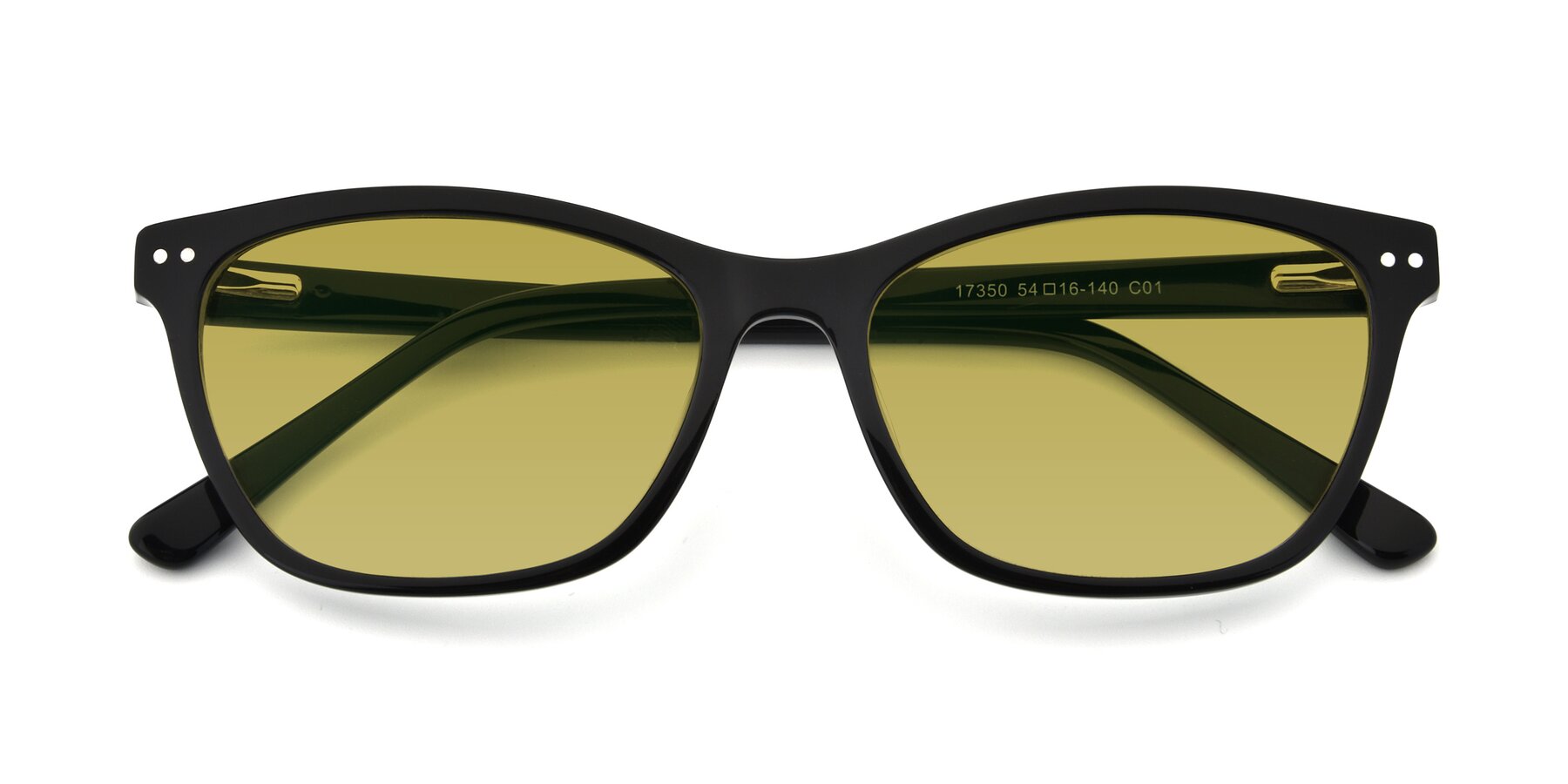 Folded Front of 17350 in Black with Champagne Tinted Lenses