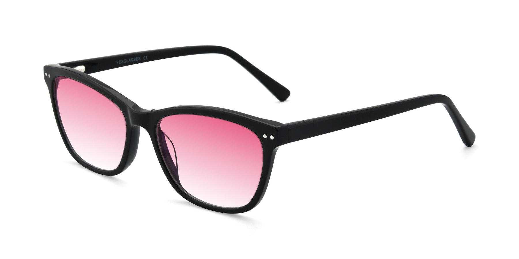 Angle of 17350 in Black with Pink Gradient Lenses