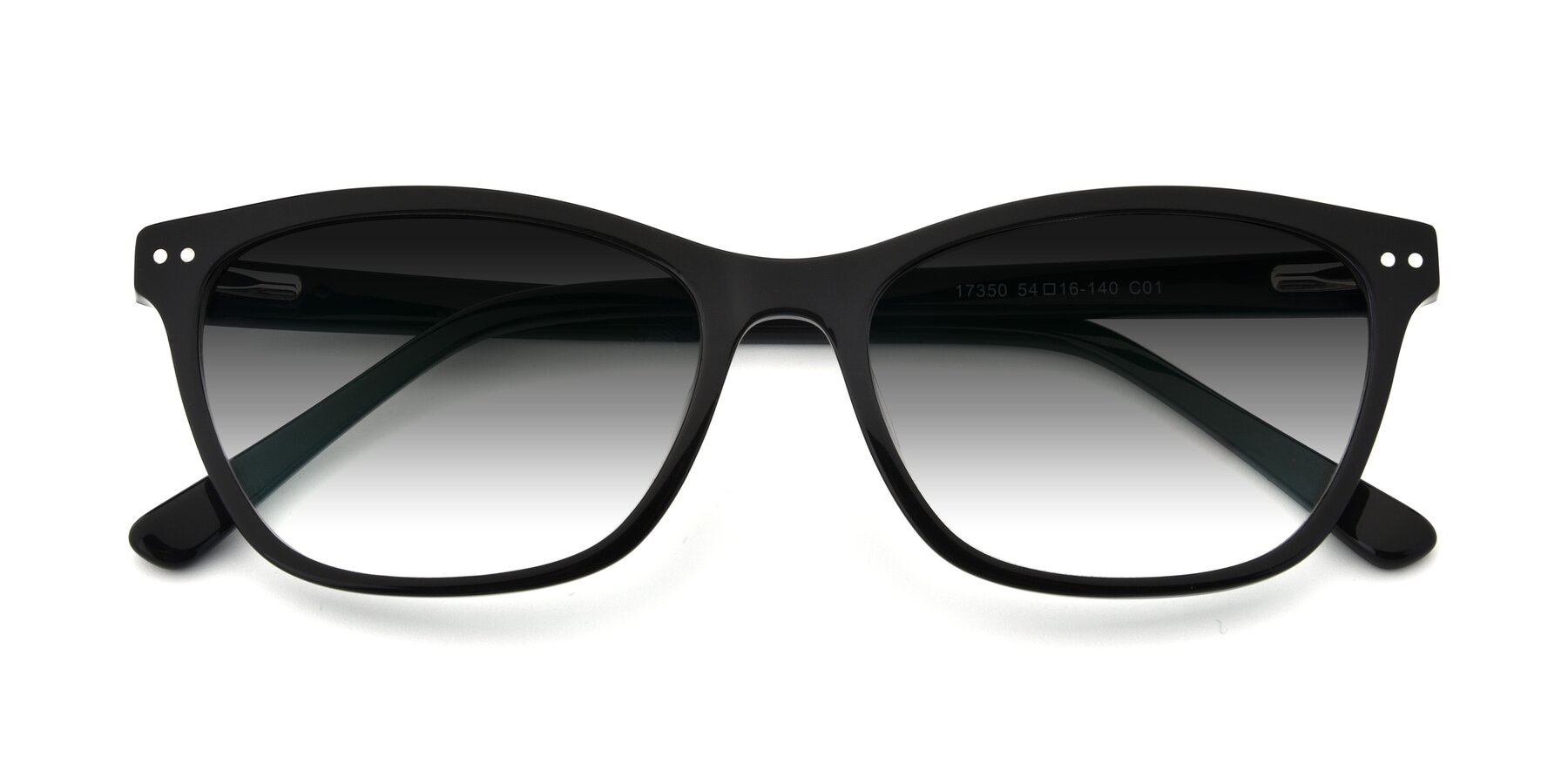 Folded Front of 17350 in Black with Gray Gradient Lenses